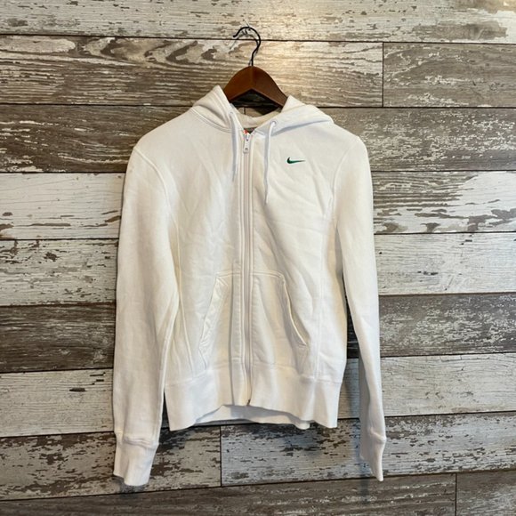 Nike Tops - Y2K Nike Athletic Department White Fleece Zip Up Sweatshirt
